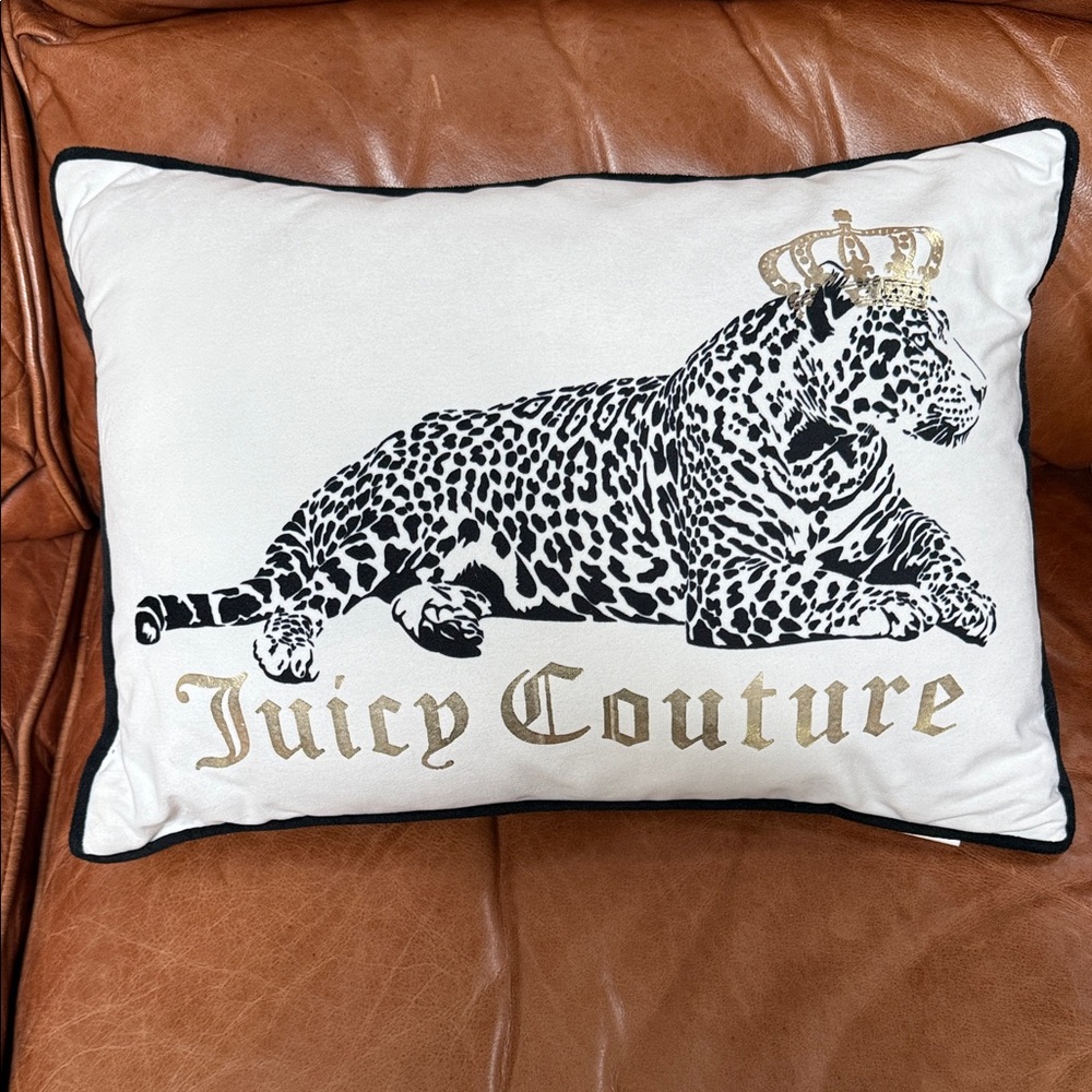 🐆 Juicy Couture Leopard Crown Decorative Pillow 🐆